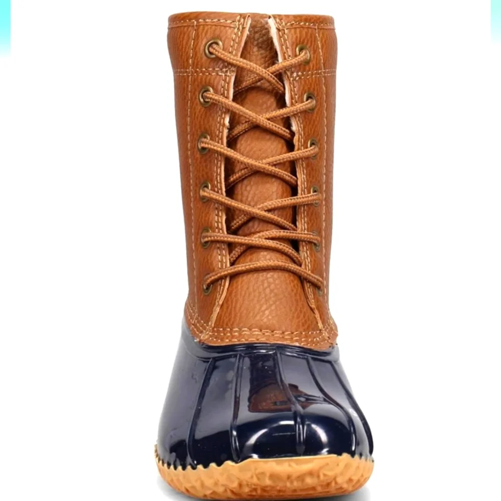 JBU by Jambu Maplewood Waterproof Mid-Calf Boot Navy blk/Tan 7 NEW